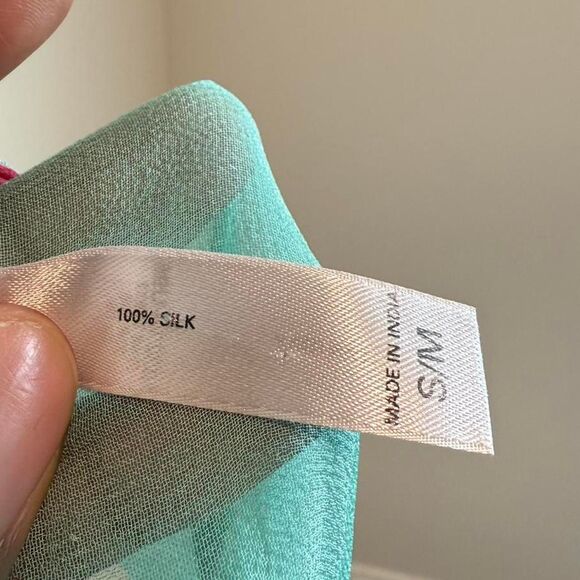 Victoria’s Secret Sheer Pink and Teal ombre Cover Up / Robe Size S/M - Picture 8 of 8